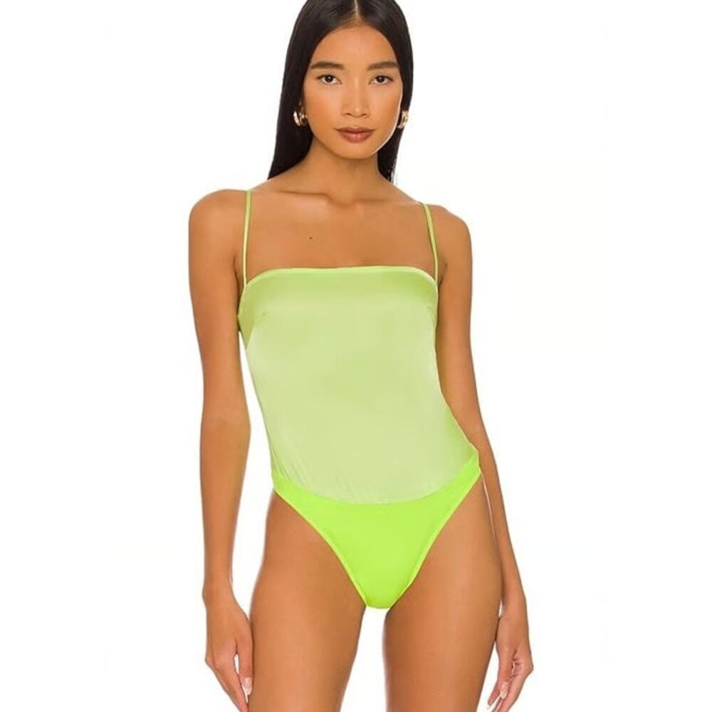 WeWoreWhat Strappy Bodysuit Sharp Green Size S